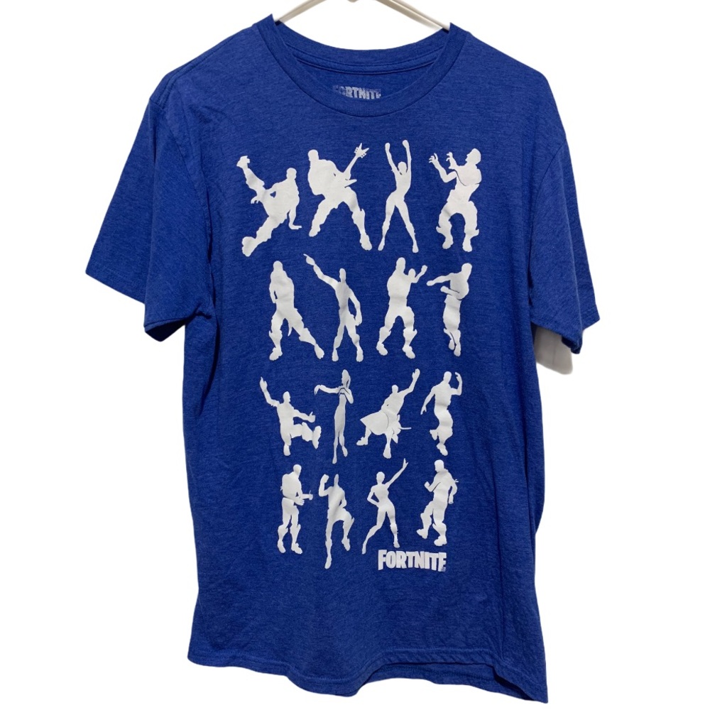 🔥 FORTNITE blue shirt short sleeve size L